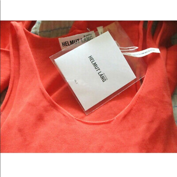 New Helmut Lang Camp Knit Top Detachable Sleeve Orange Fall Autumn 🍂 Halloween - Picture 4 of 7